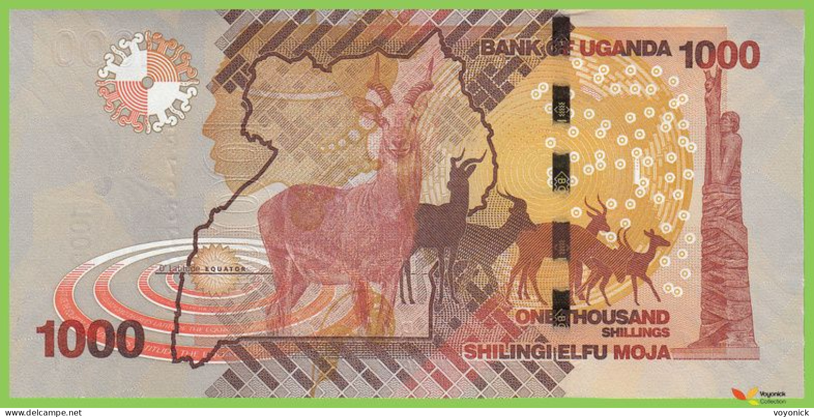 Voyo UGANDA 1000 Shillings 2021 P49f B154f EP UNC - Uganda