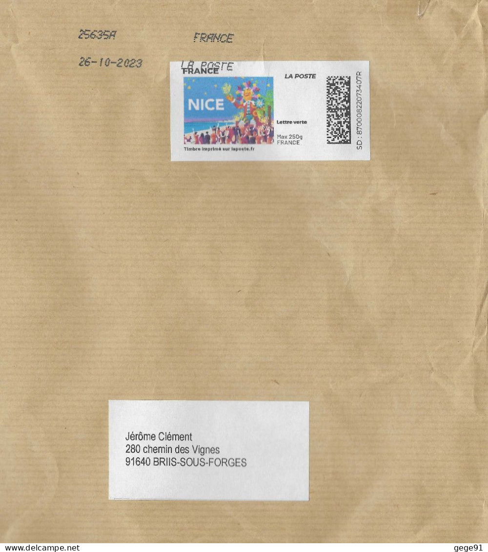 Montimbrenligne - Affranchissement Par Internet - Carnaval De Nice - Enveloppe Entière - Printable Stamps (Montimbrenligne)