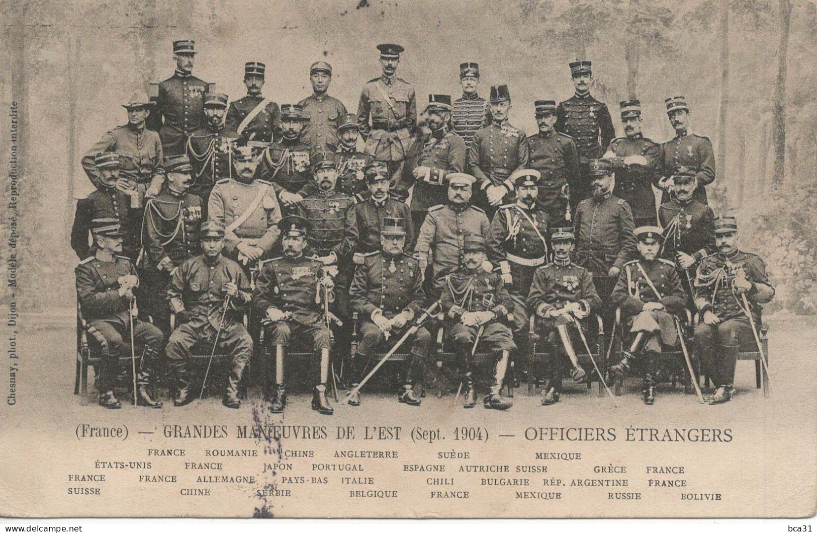 CPA GRANDES MANOEUVRES DE L'EST (Sept.1904) Officiers étrangers - Manoeuvres