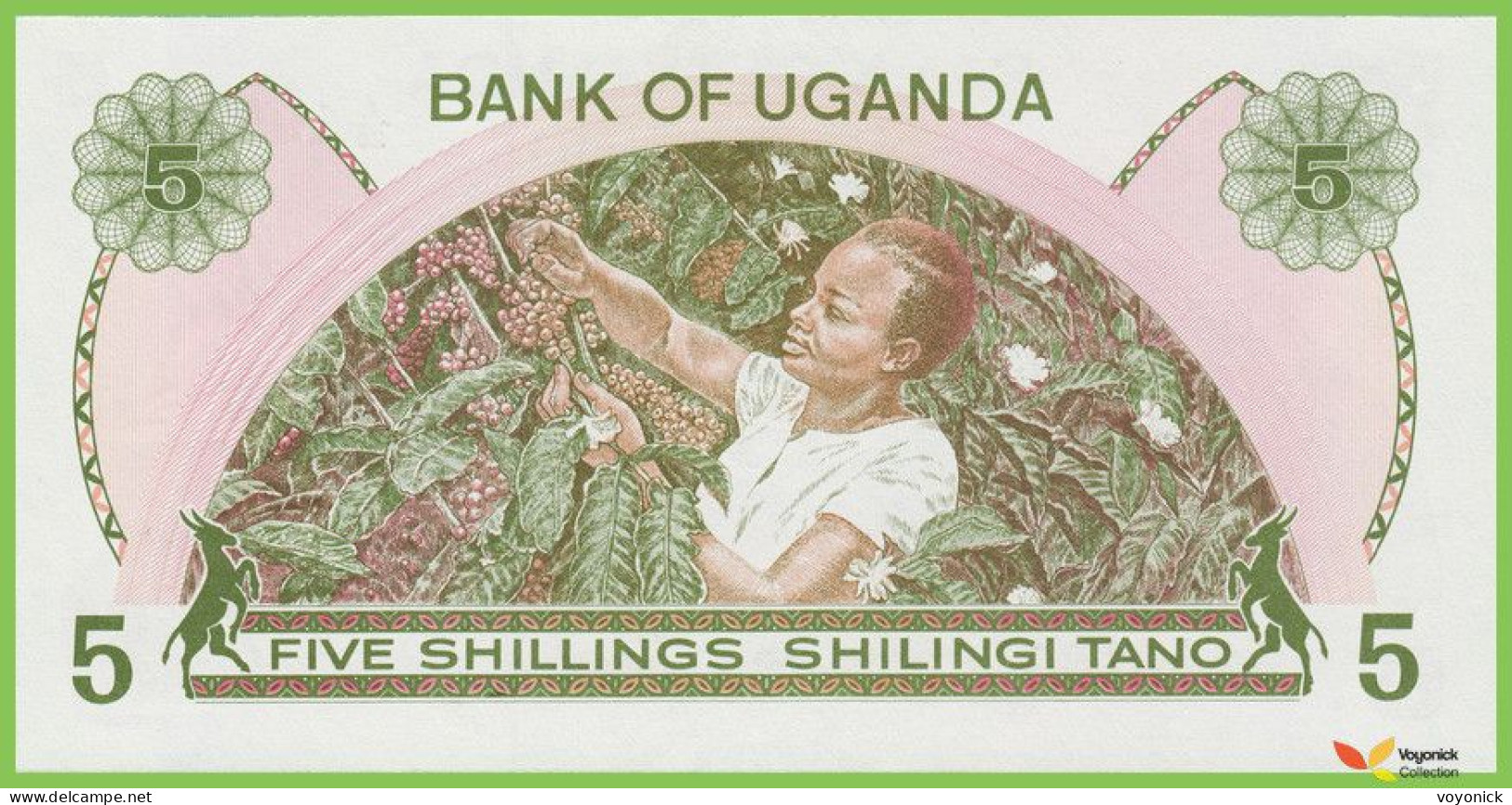 Voyo UGANDA 5 Shillings ND/1982 P15 B119a A/29 UNC - Uganda