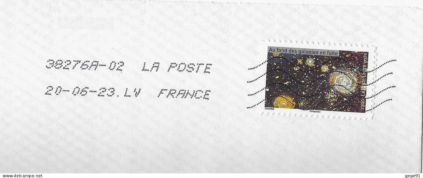 YT 2058 Autocollant - étoiles - Au Fond Des Galaxies En Fuite - Enveloppe Entière - Lettres & Documents