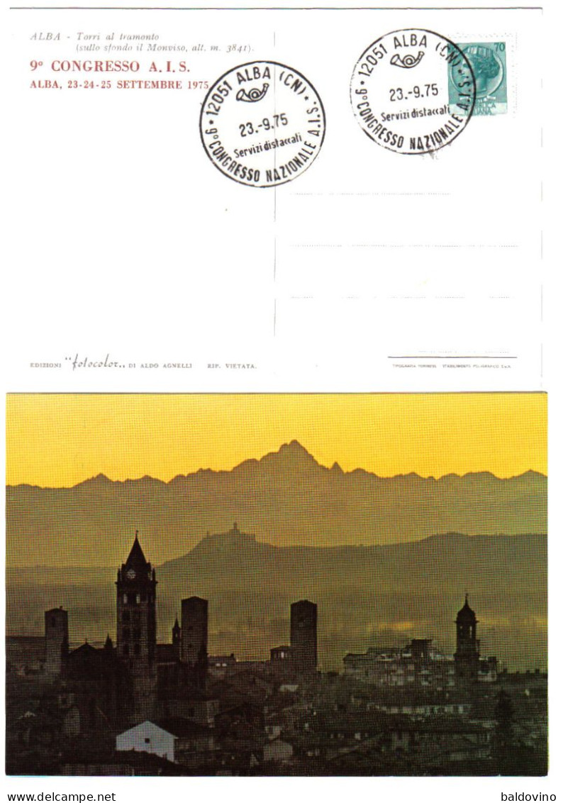 Italia 1975 9° Congresso Sommelier  Alba 23.9.75 (Torri Al Tramonto) - Sonstige & Ohne Zuordnung