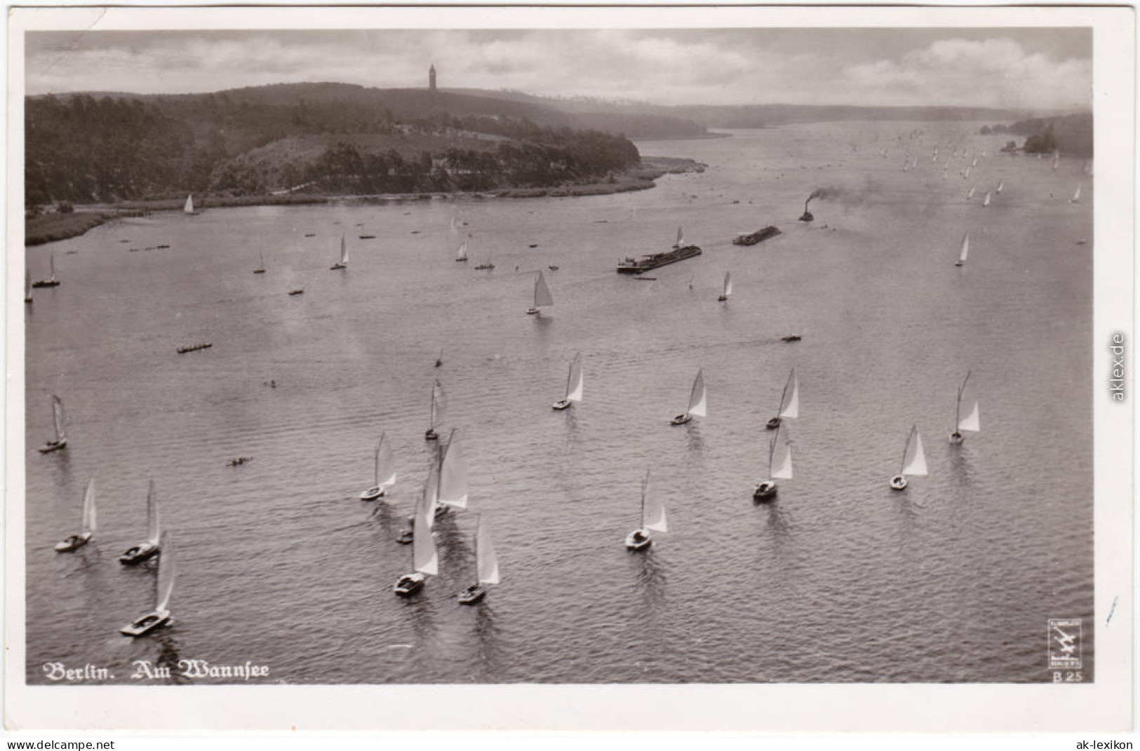 Foto Ansichtskarte Wannsee Berlin Luftbild Wanssee 1936 - Wannsee