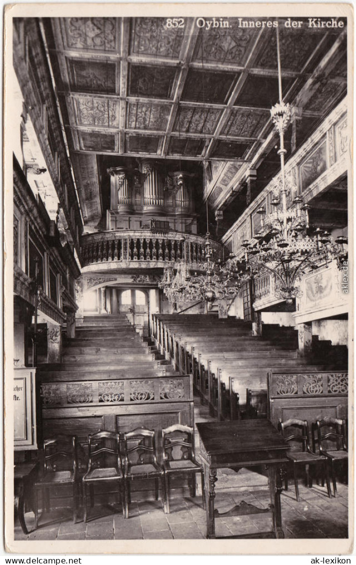 Oybin Inneres Der Kirche, Orgel Ansichtskarte Zittau Oberlausitz 1941 - Oybin