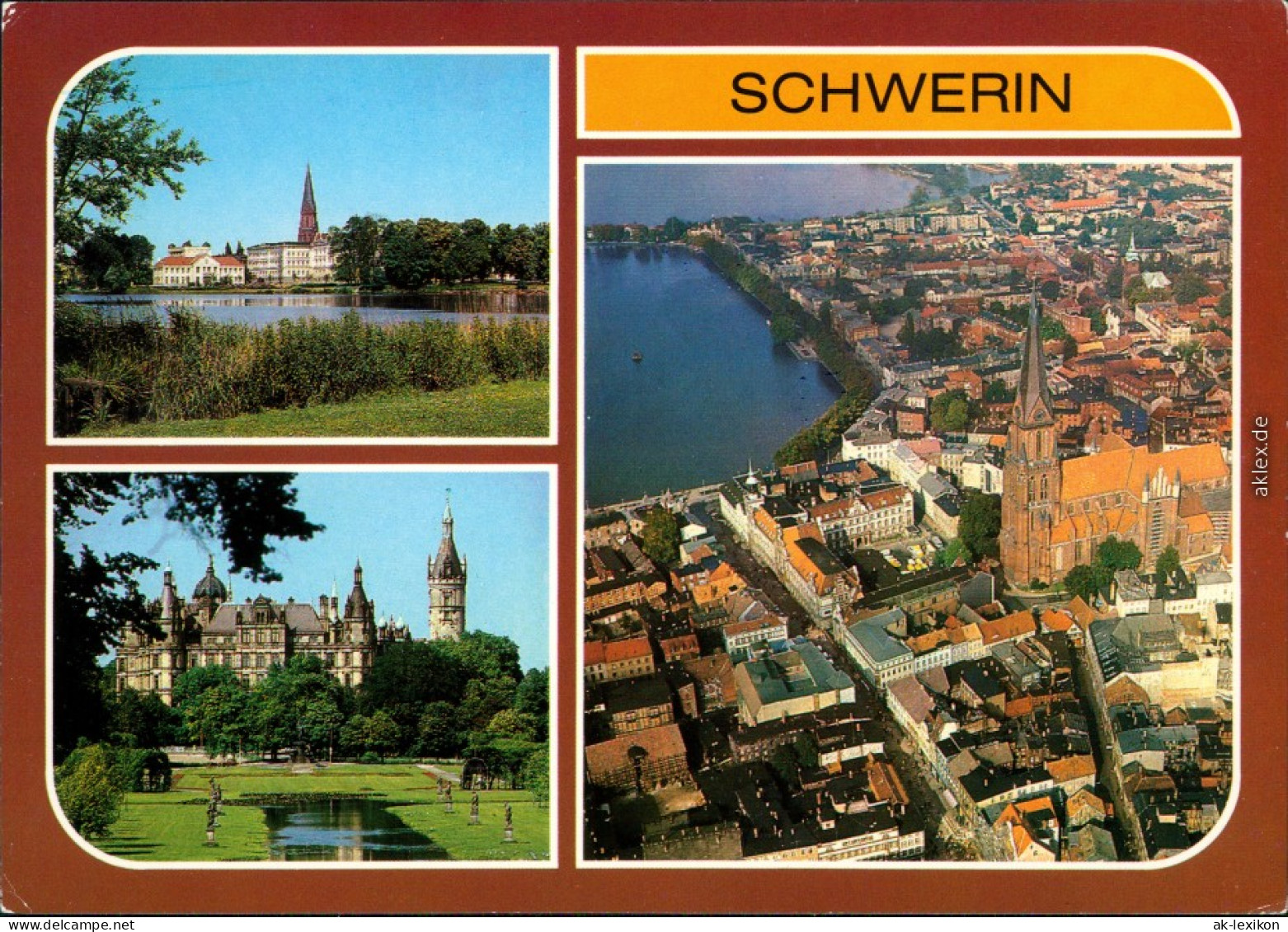 Ansichtskarte Schwerin Am Burgsee, Schloß, Übersicht 1985 - Schwerin