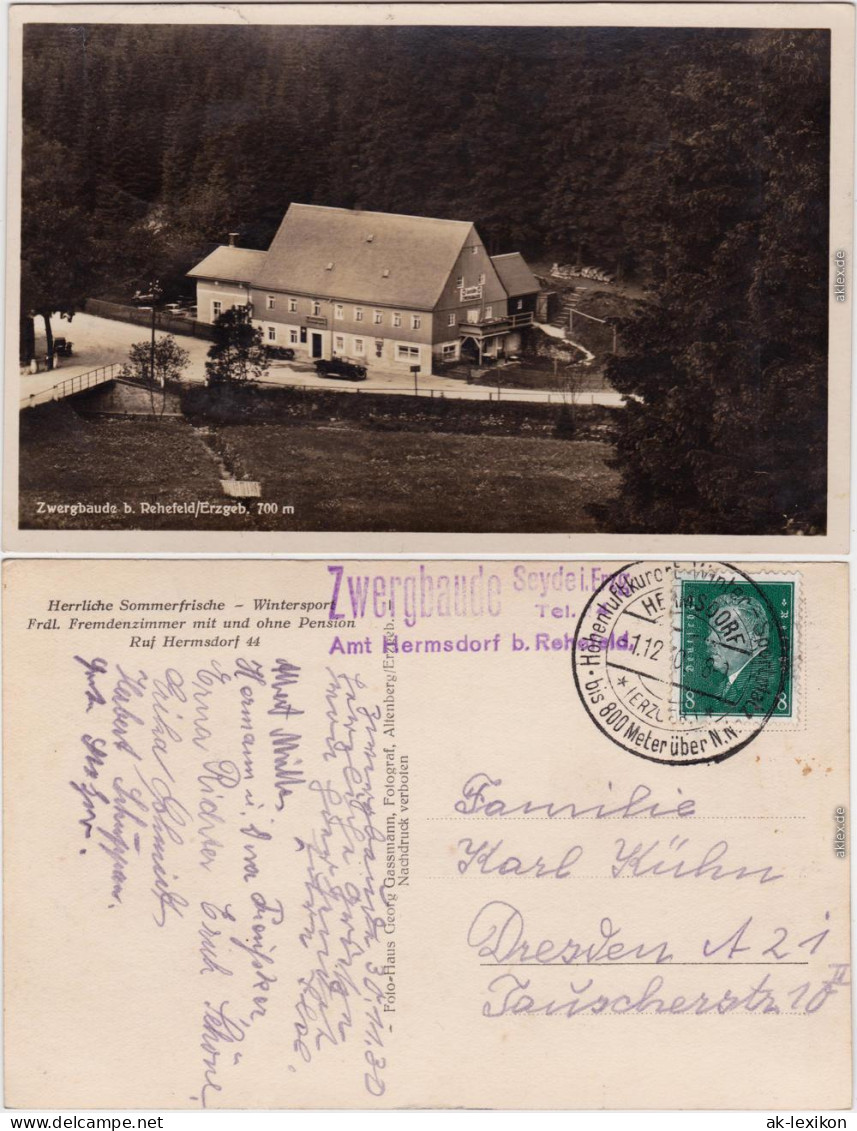 Rehefeld Altenberg (Erzgebirge) Partie An Der Zwergbaude 1930 - Rehefeld