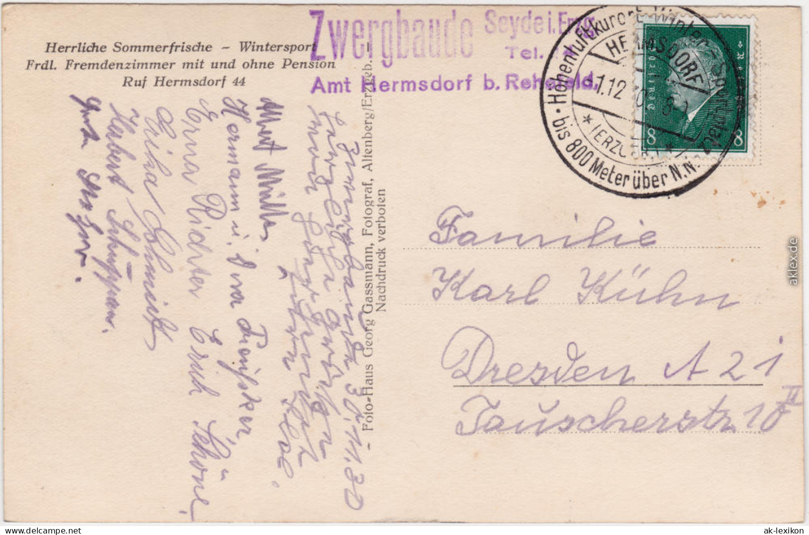 Rehefeld Altenberg (Erzgebirge) Partie An Der Zwergbaude 1930 - Rehefeld