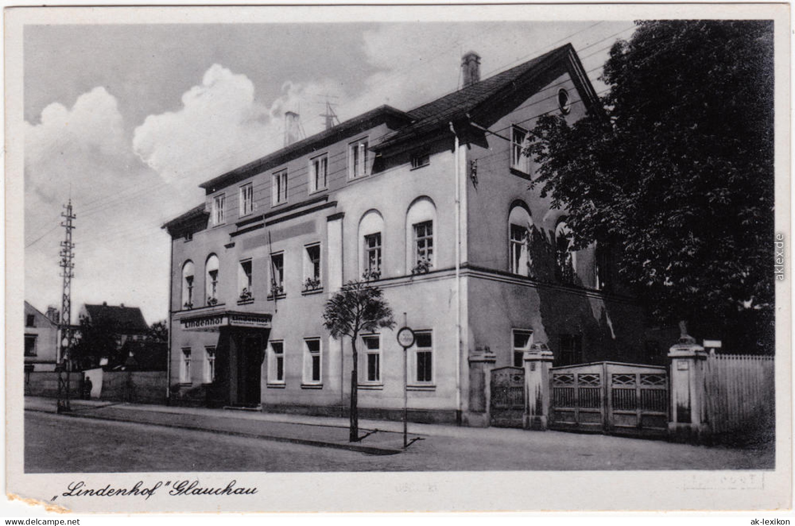 Glauchau Gaststätte Lindenhof   Ansichtskarte 1932 - Glauchau