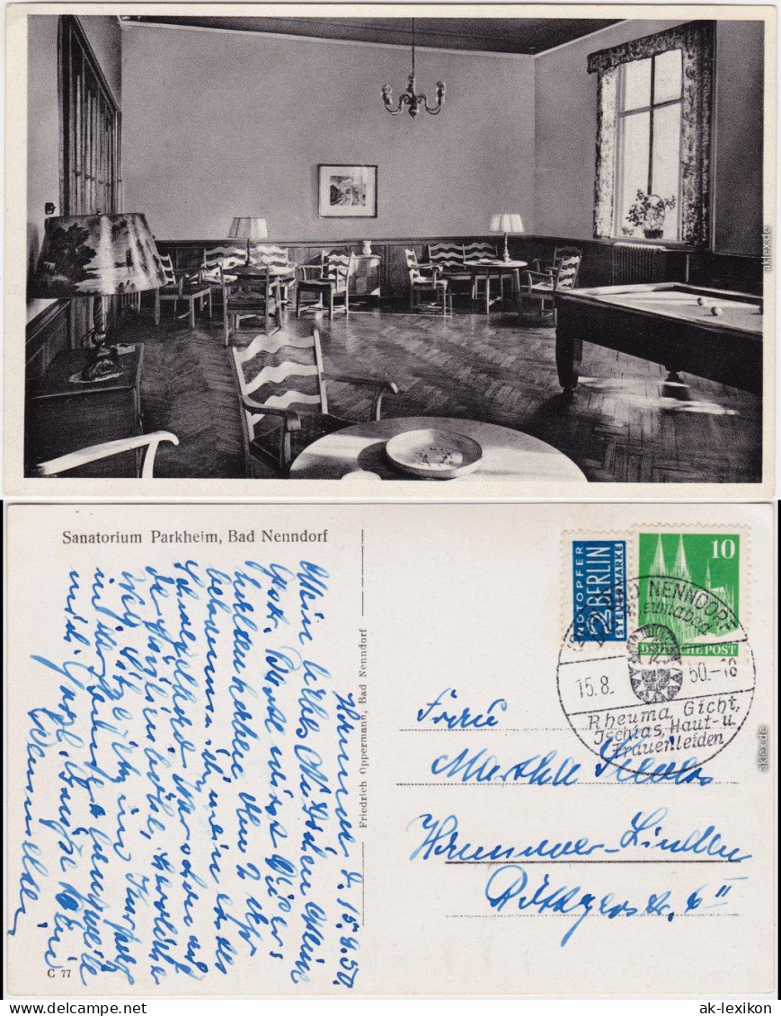 Bad Nenndorf Saal, Parkheim Ansichtskarte 1950 - Bad Nenndorf