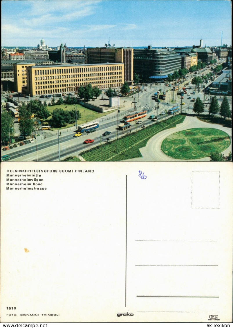Postcard Helsinki Helsingfors Straßenpartie 1980 - Finlandia