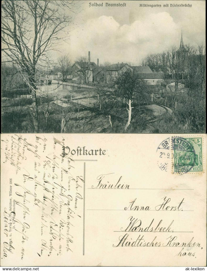 Ansichtskarte Bad Brambach Mühlengarten Mit Bäckerbrücke 1906  - Bad Brambach
