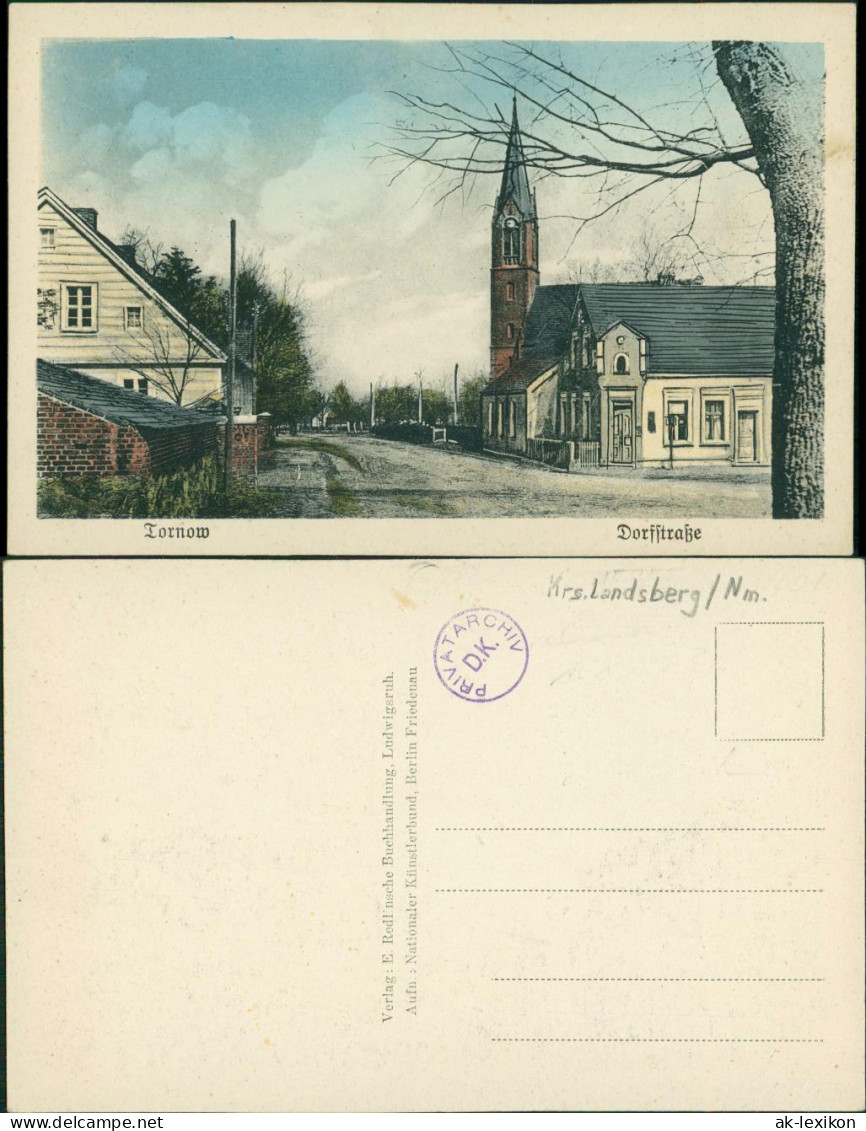 Postcard Tornow-Ludwigsruh Tarnów Dorfstrasse Gorzow Landsberg Warthe 1922 - Neumark