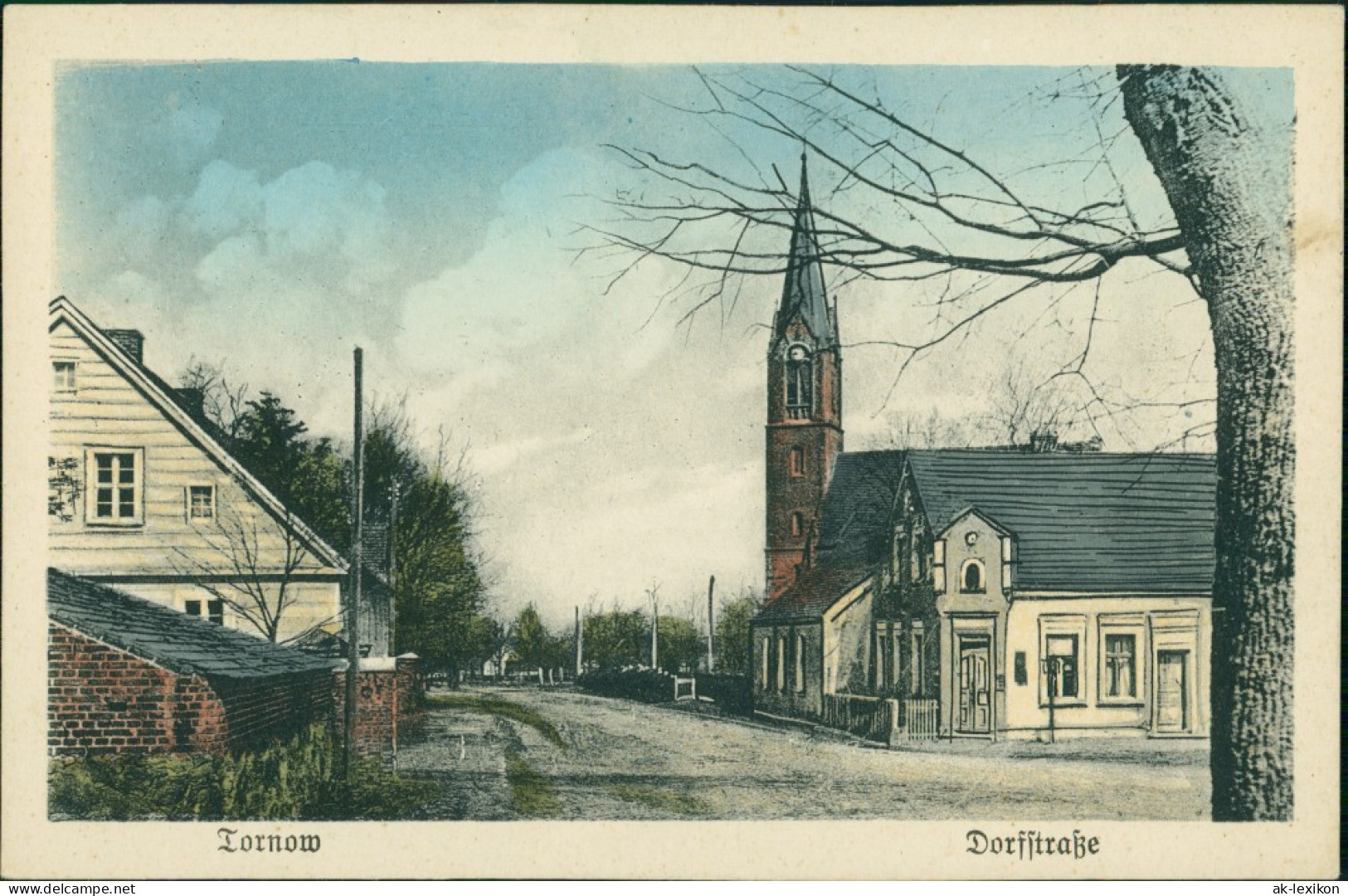 Postcard Tornow-Ludwigsruh Tarnów Dorfstrasse Gorzow Landsberg Warthe 1922 - Neumark