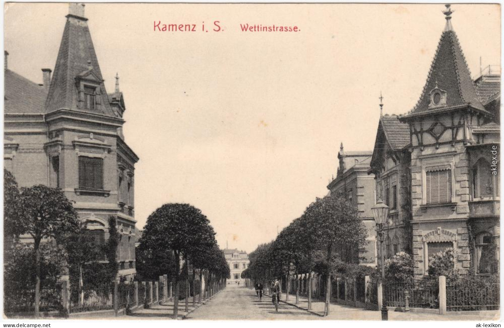 Kamenz Kamjenc Partie In Der Wettinstraße Oberlausitz Ansichtskarte  1913 - Kamenz