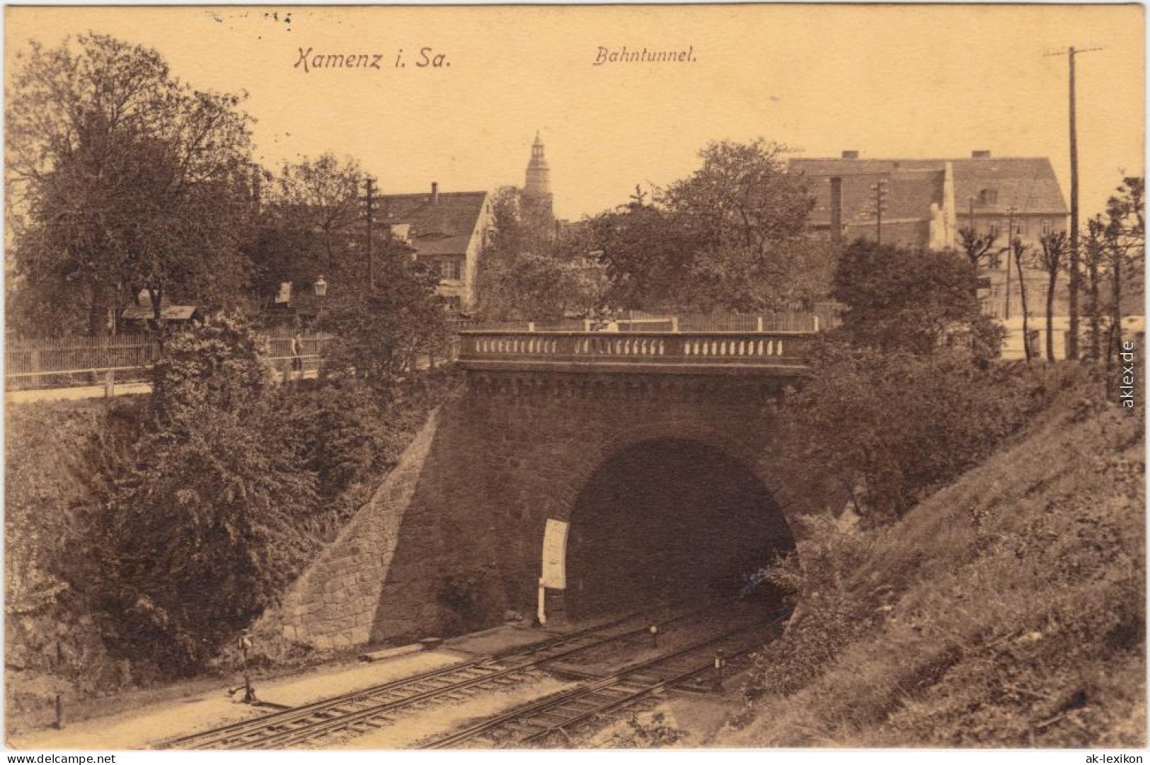 Kamenz Kamjenc Straßenpartie - Bahntunnel Oberlausitz 1916 - Kamenz