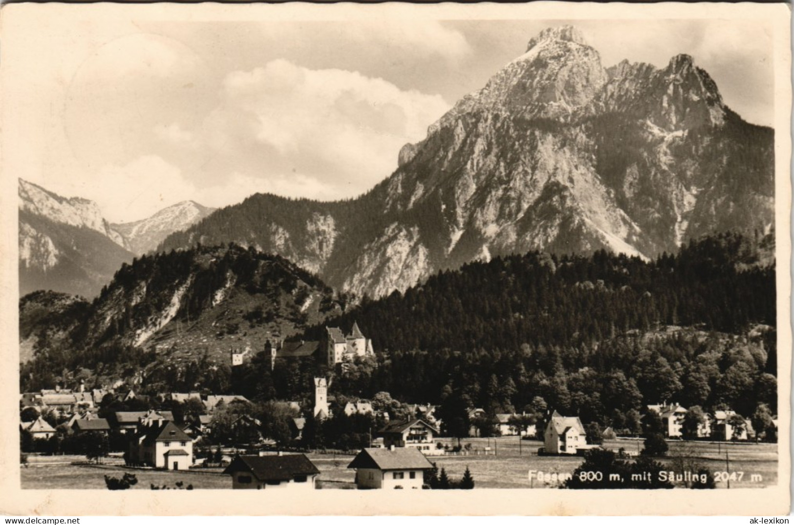 Ansichtskarte Füssen Totalansicht 1952 - Fuessen