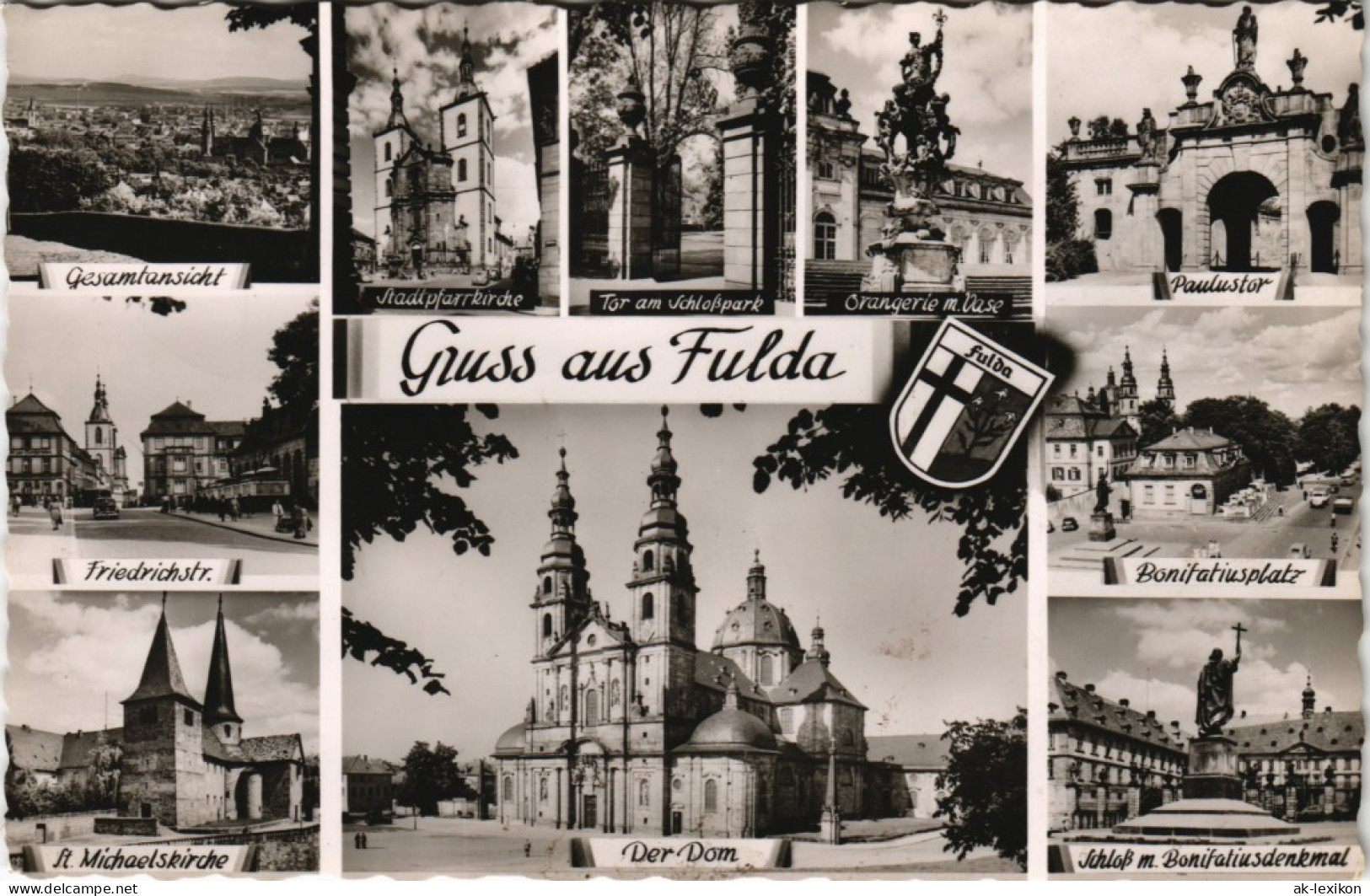 Fulda Mehrbild-AK Ua. Stadtpfarrkirche, Paulustor, Dom Uvm. 1957 - Fulda