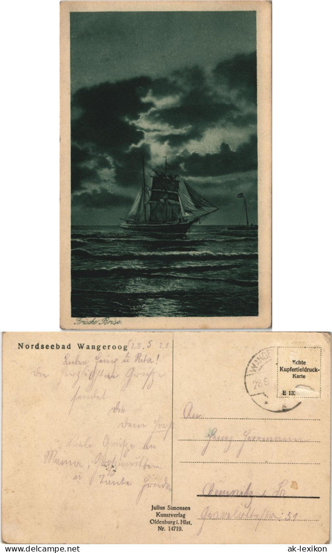 Ansichtskarte Sellin Segelboot - Frische Brise 1917 - Sellin