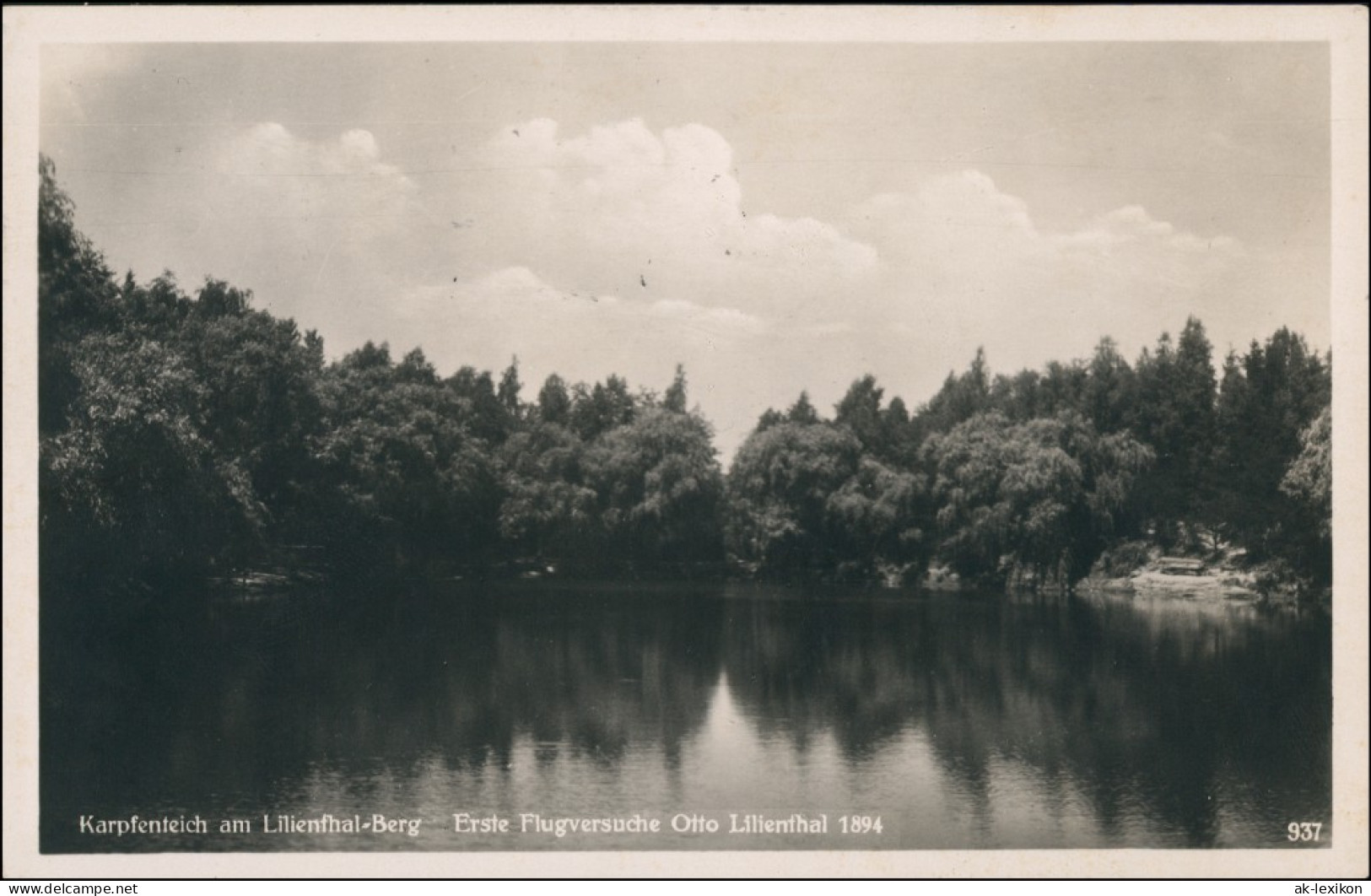 Ansichtskarte Lichterfelde-Berlin Lilienthal Berg Karpfenteich 1929 - Lichterfelde