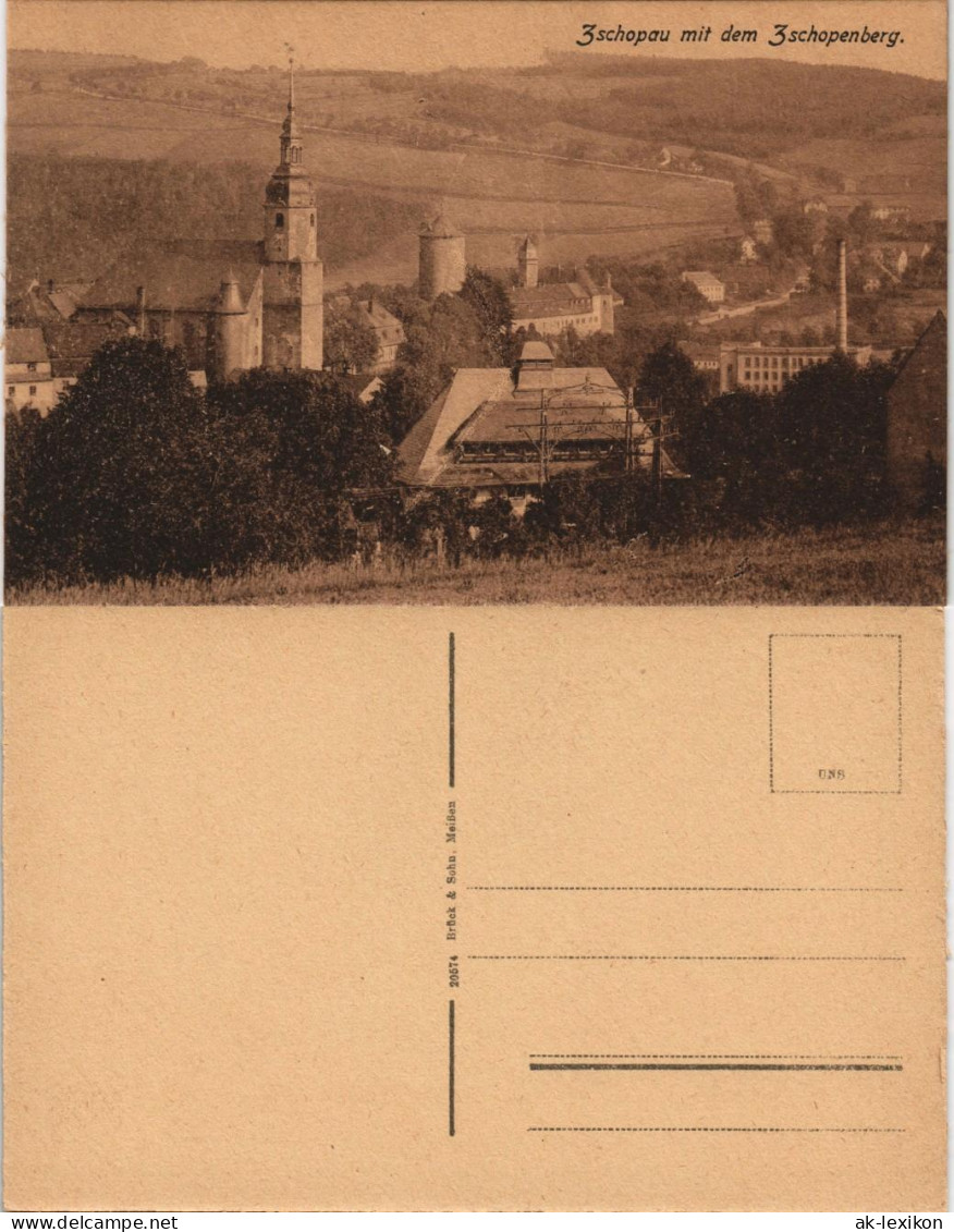 Ansichtskarte Zschopau Stadt Mit Zschopenberg 1917 - Zschopau