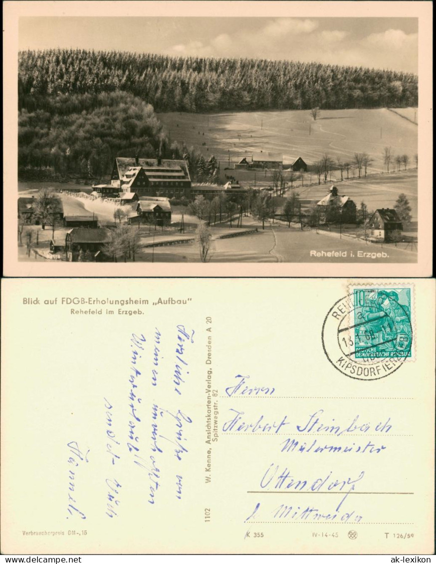 Rehefeld-Altenberg (Erzgebirge)   Erholungsheim Aufbau Skihang 1960 - Rehefeld