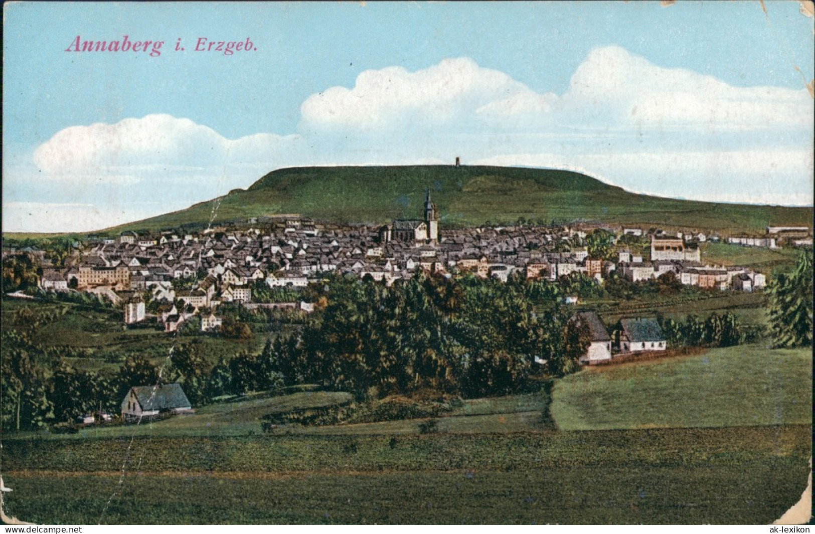 Ansichtskarte Annaberg-Buchholz Panorama-Ansicht, Erzgebirge Postkarte 1913 - Annaberg-Buchholz