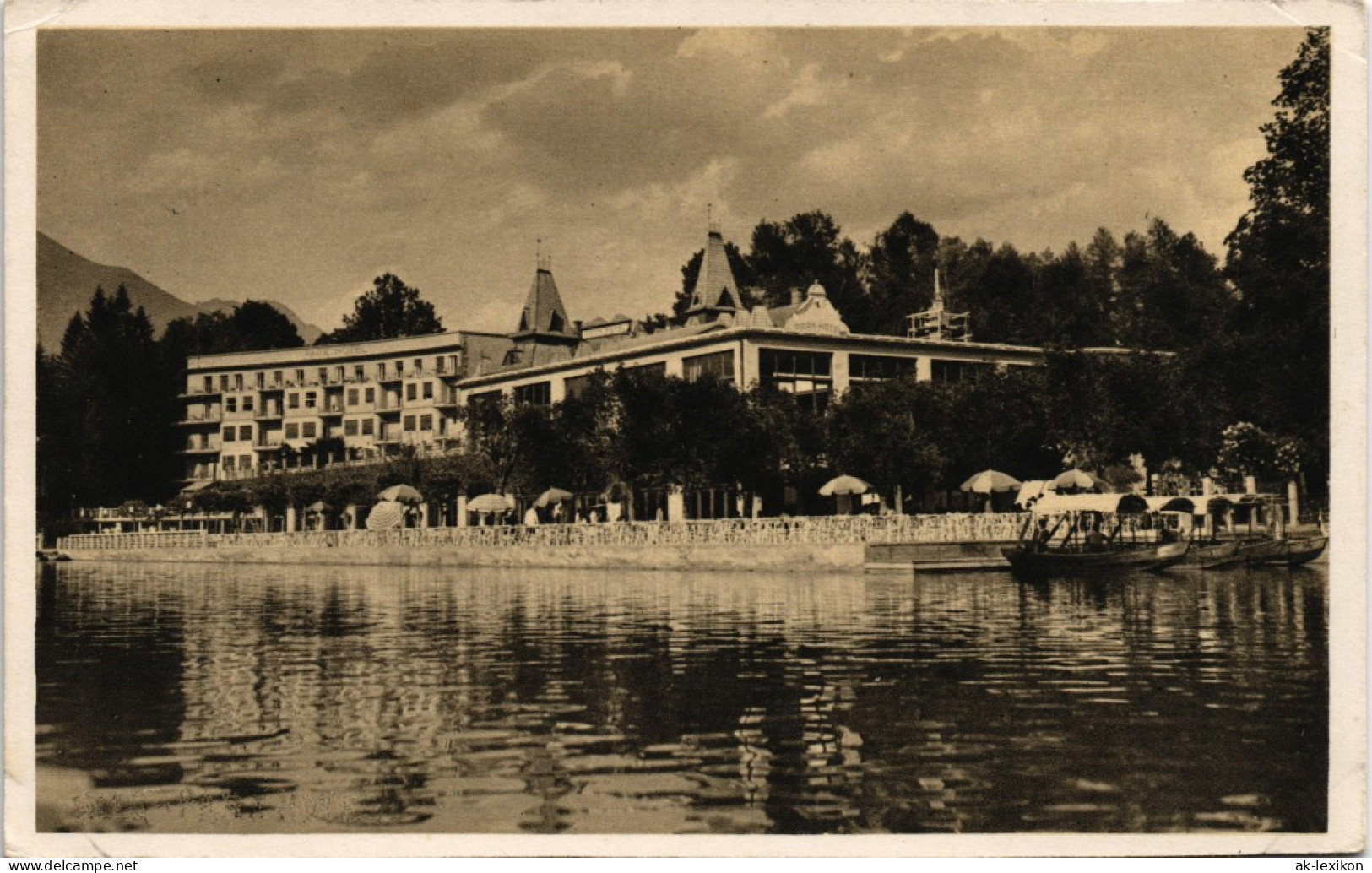 Postcard Bled Veldes Park Hotel In Terasa, Kavarne Kazino 1950 - Slowenien
