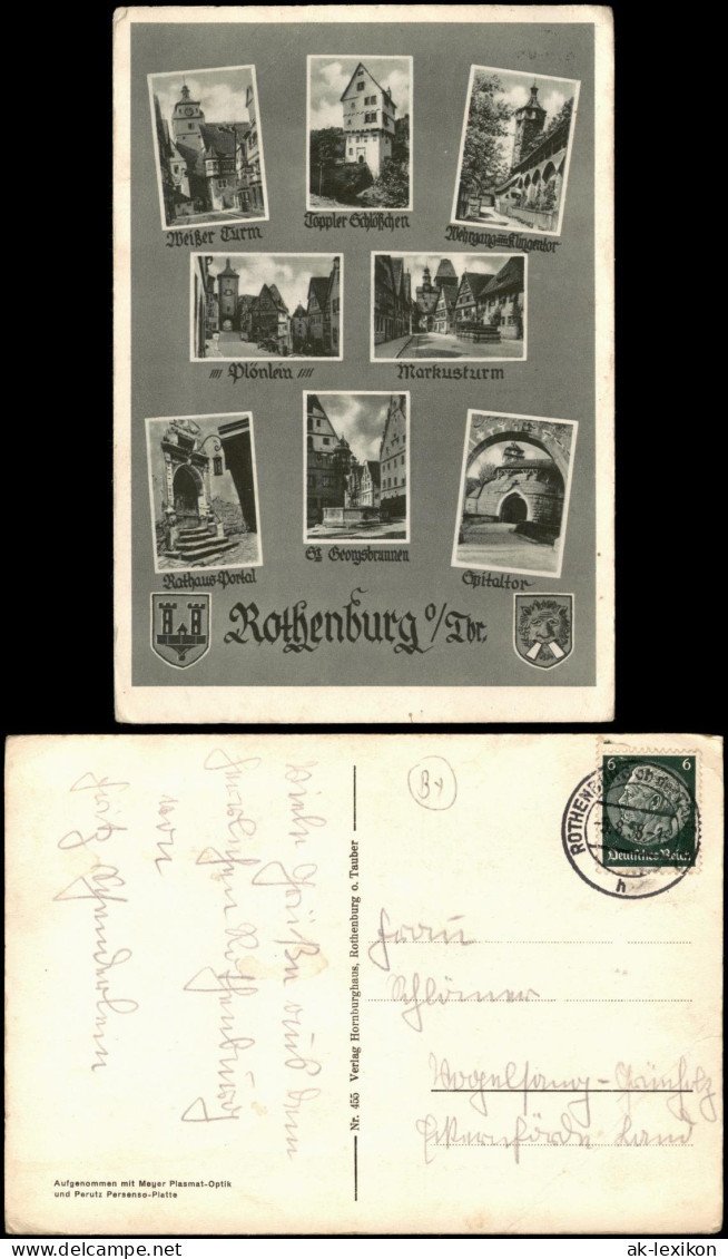 Ansichtskarte Rothenburg Ob Der Tauber Stadtansichten - Heraldik 1938 - Rothenburg O. D. Tauber