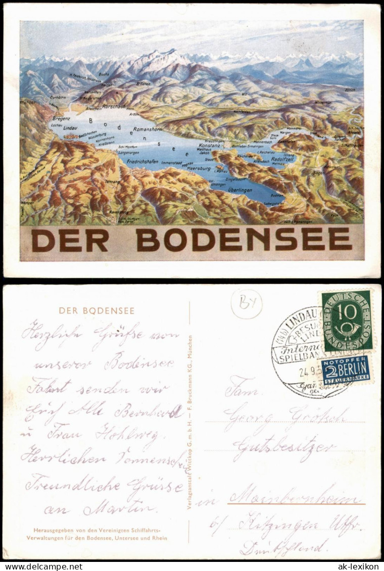 Ansichtskarte  Der Bodensee - Künstlerkarte 1955 - Non Classés