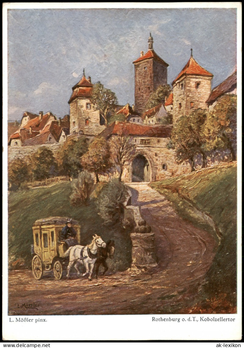 Rothenburg Ob Der Tauber Kobolzellertor Originalgemälde Von Ludwig Möbler, 1930 - Rothenburg O. D. Tauber