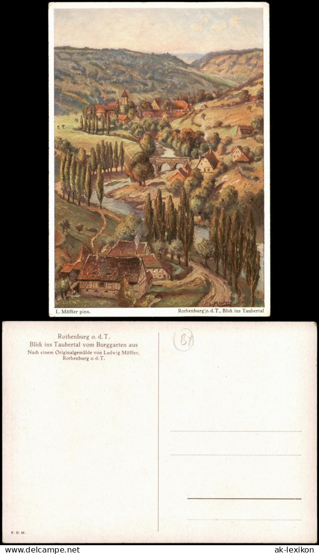 Ansichtskarte Rothenburg Ob Der Tauber Blick Taubertal 1934 - Rothenburg O. D. Tauber