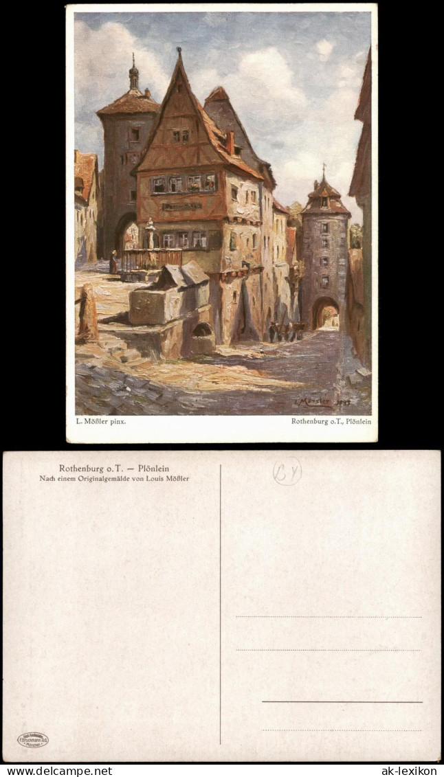 Rothenburg Ob Der Tauber Plönlein - Künstlerkarte L. Mößler 1939 - Rothenburg O. D. Tauber
