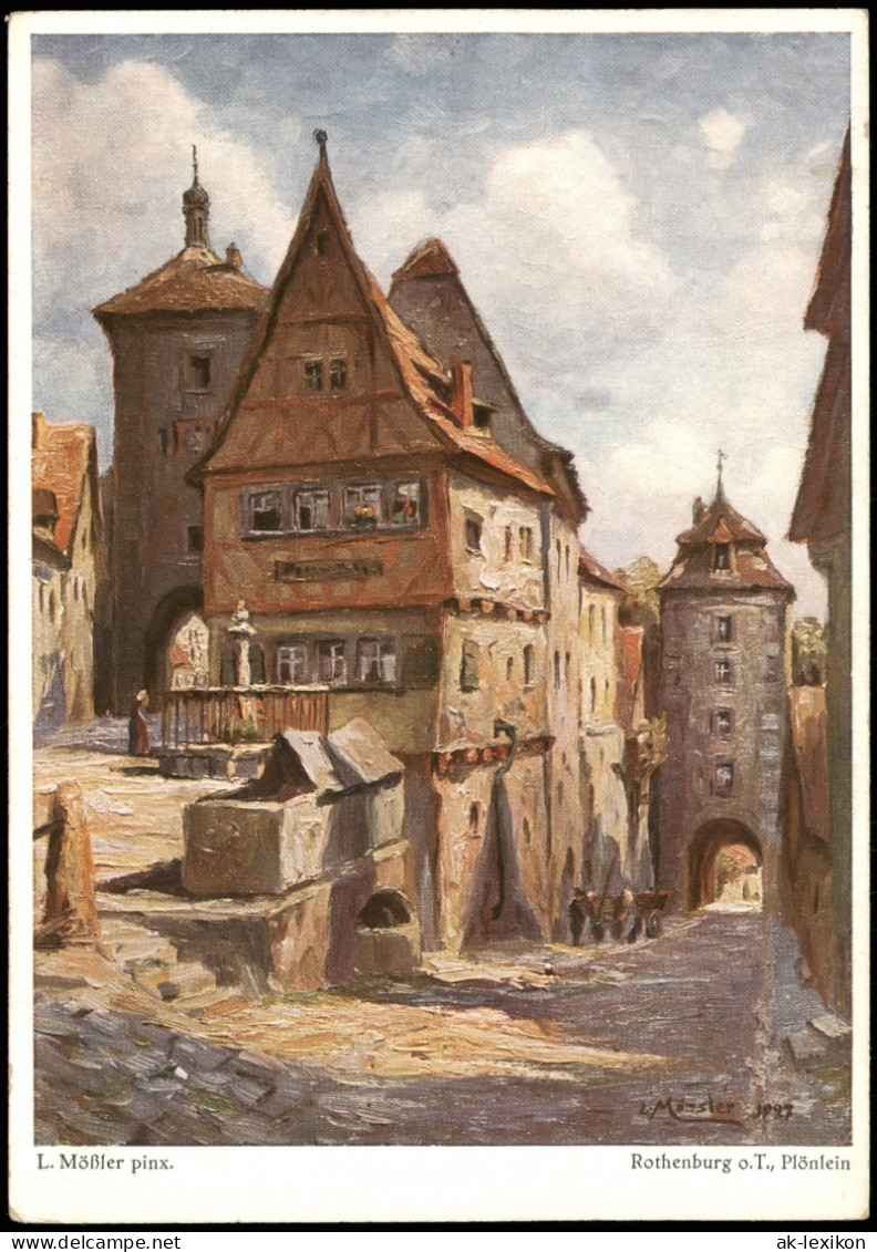 Rothenburg Ob Der Tauber Plönlein - Künstlerkarte L. Mößler 1939 - Rothenburg O. D. Tauber