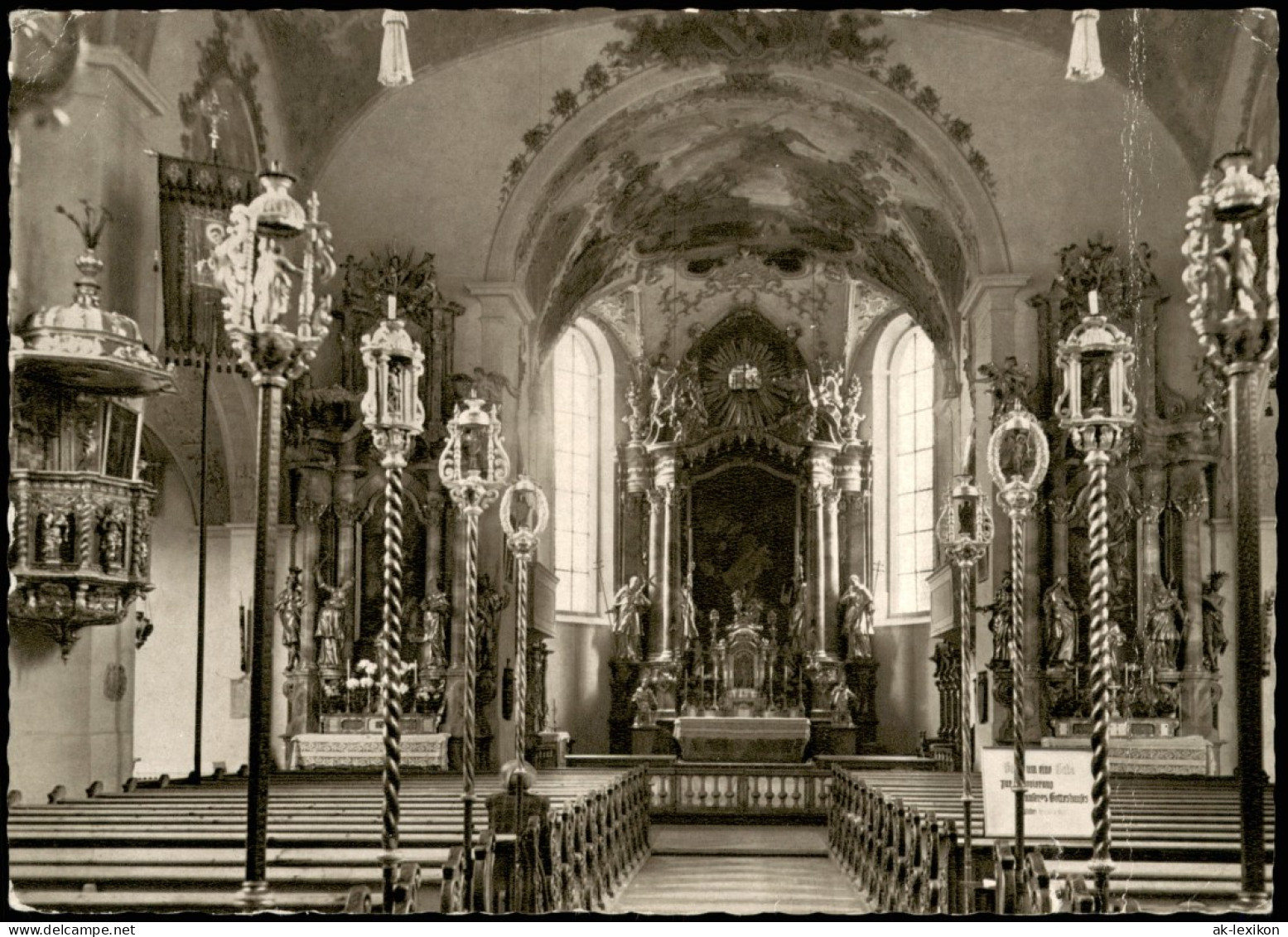 Ansichtskarte Mittenwald Kirche - Altar 1956 - Mittenwald