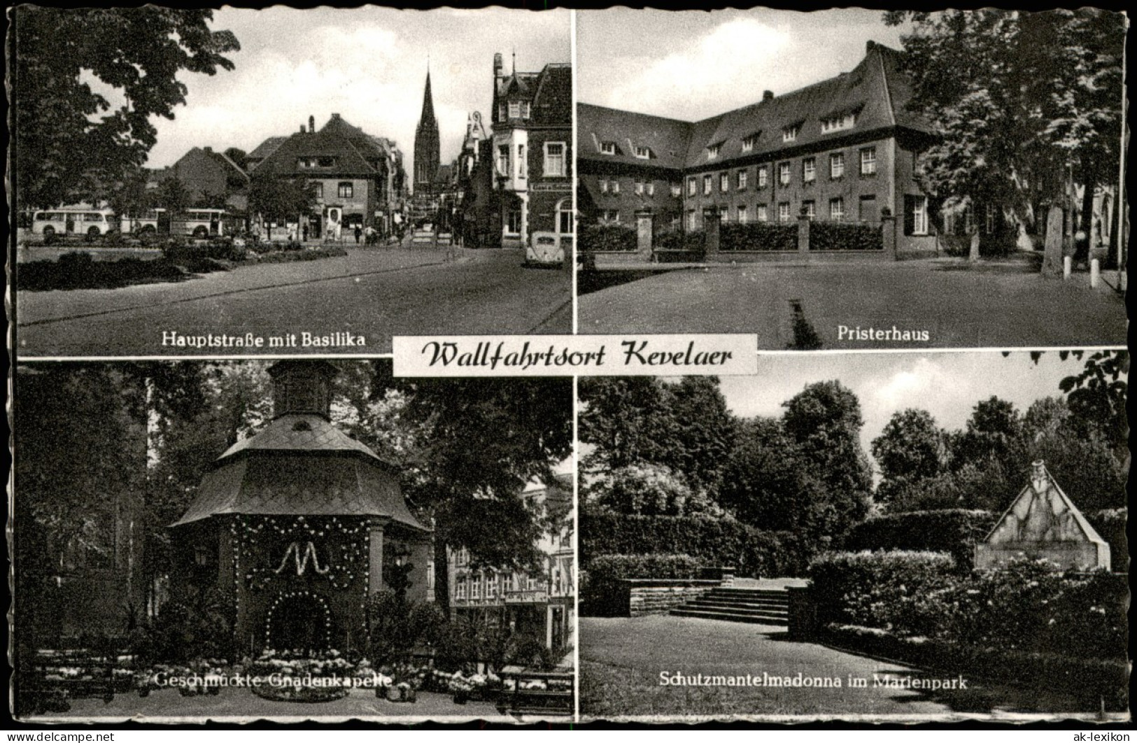 Ansichtskarte Kevelaer Hauptstraße, Priesterhaus, Park 1958 - Kevelaer