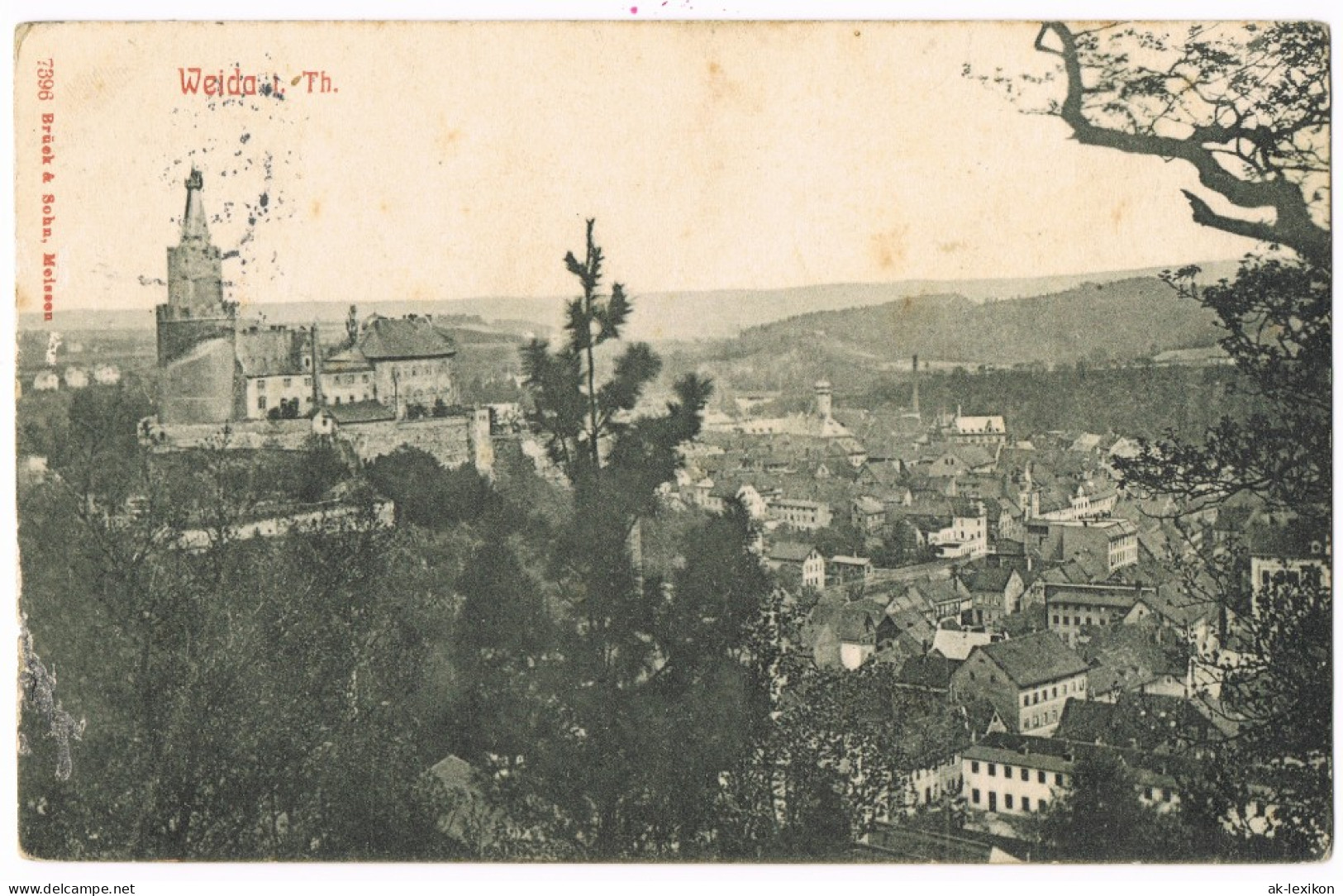 Ansichtskarte Weida (Thüringen) Panorama-Ansicht 1914 - Weida