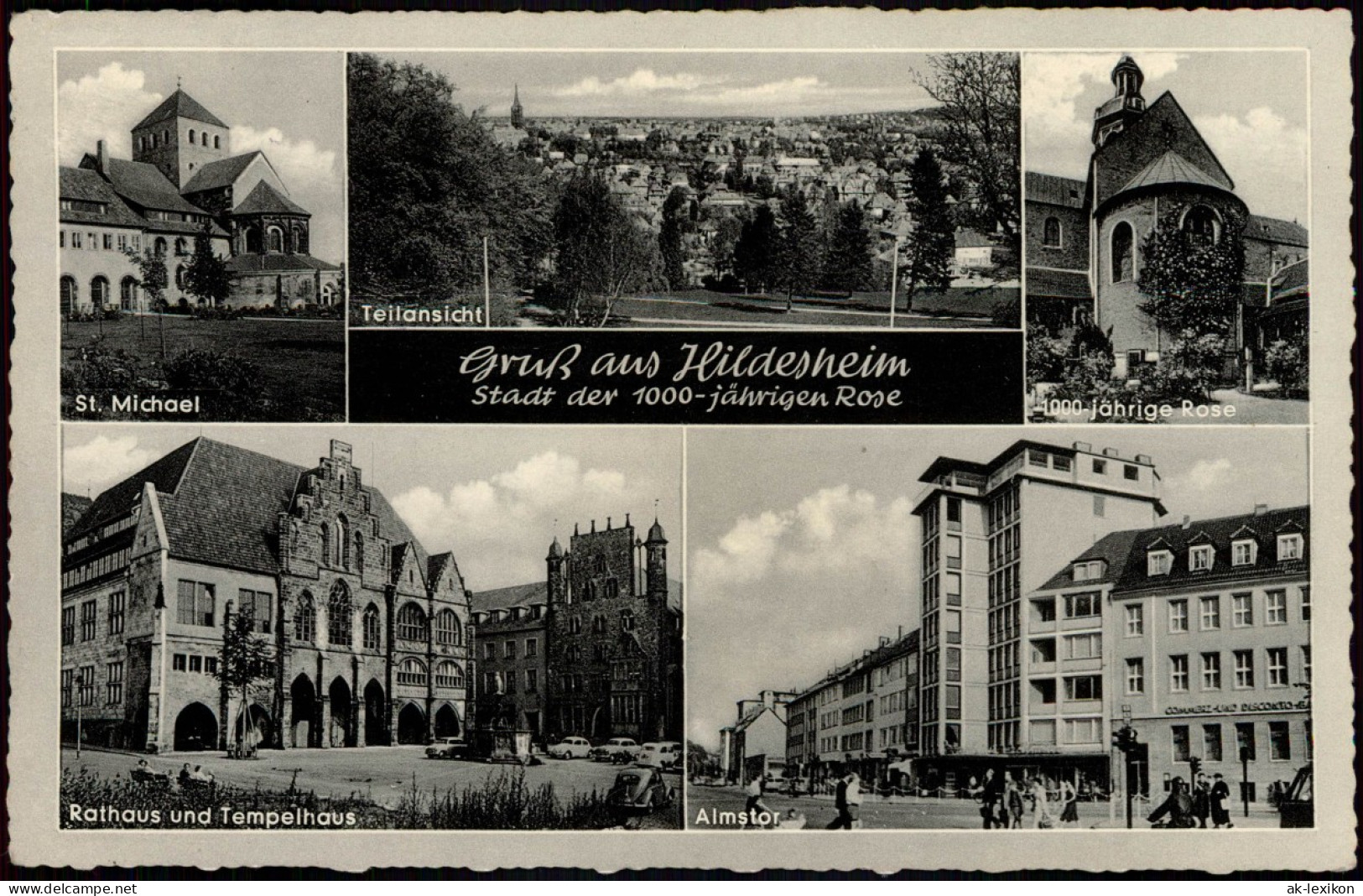 Ansichtskarte Hildesheim St. Michael, Totale, Almstor 1957 - Hildesheim