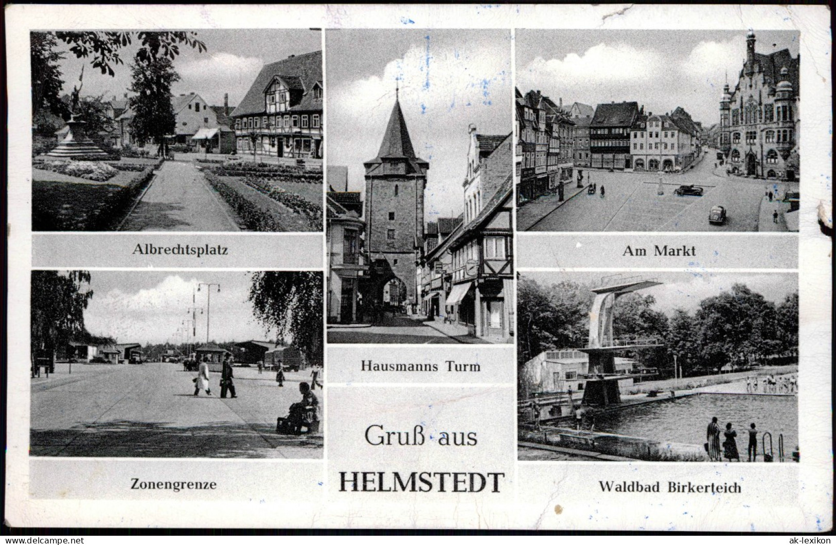 Ansichtskarte Helmstedt Albrechtsplatz, Zonengrenze MB 1968 - Helmstedt