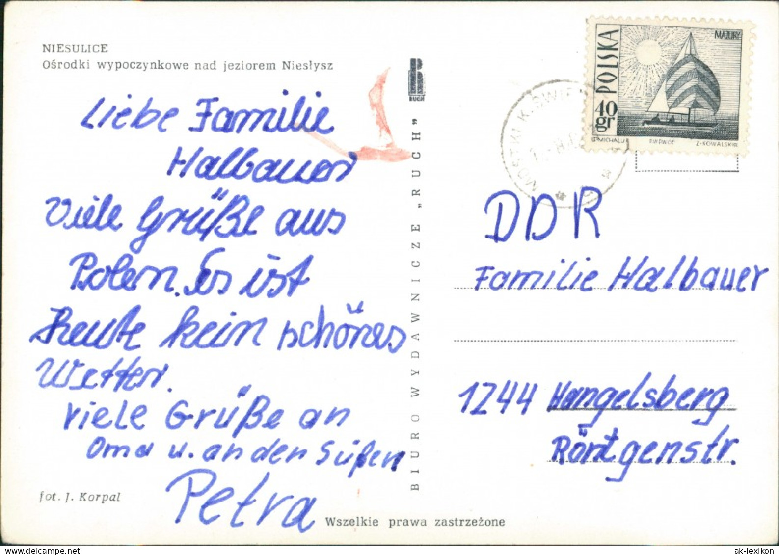 Postcard Niesulice Sommerpause Am See Niesłysz 1963 - Neumark