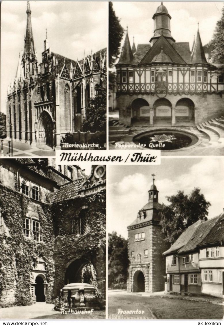 Mühlhausen (Thüringen) DDR Popperoder Quelle, Kirche, Frauentor, Rathaus 1971 - Muehlhausen