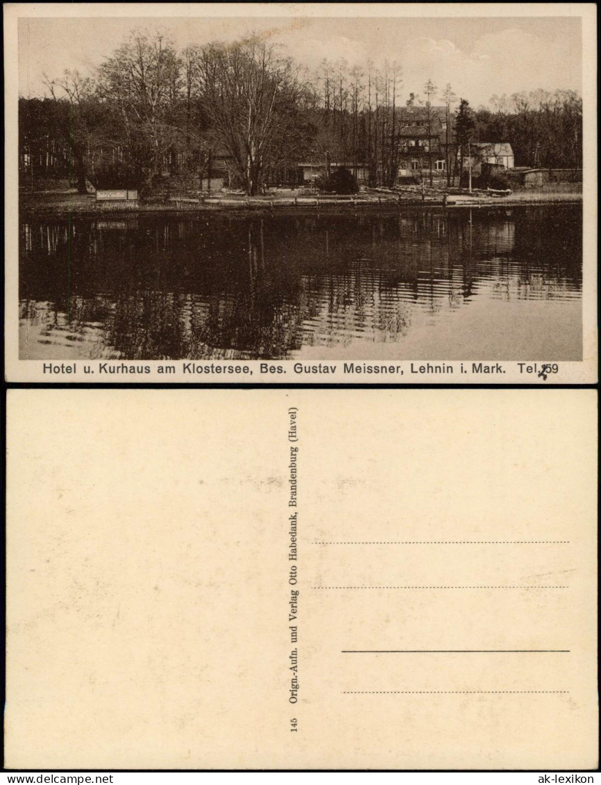 Lehnin-Kloster Lehnin Hotel U. Kurhaus Klostersee Bes. Gustav Meissner 1910 - Lehnin