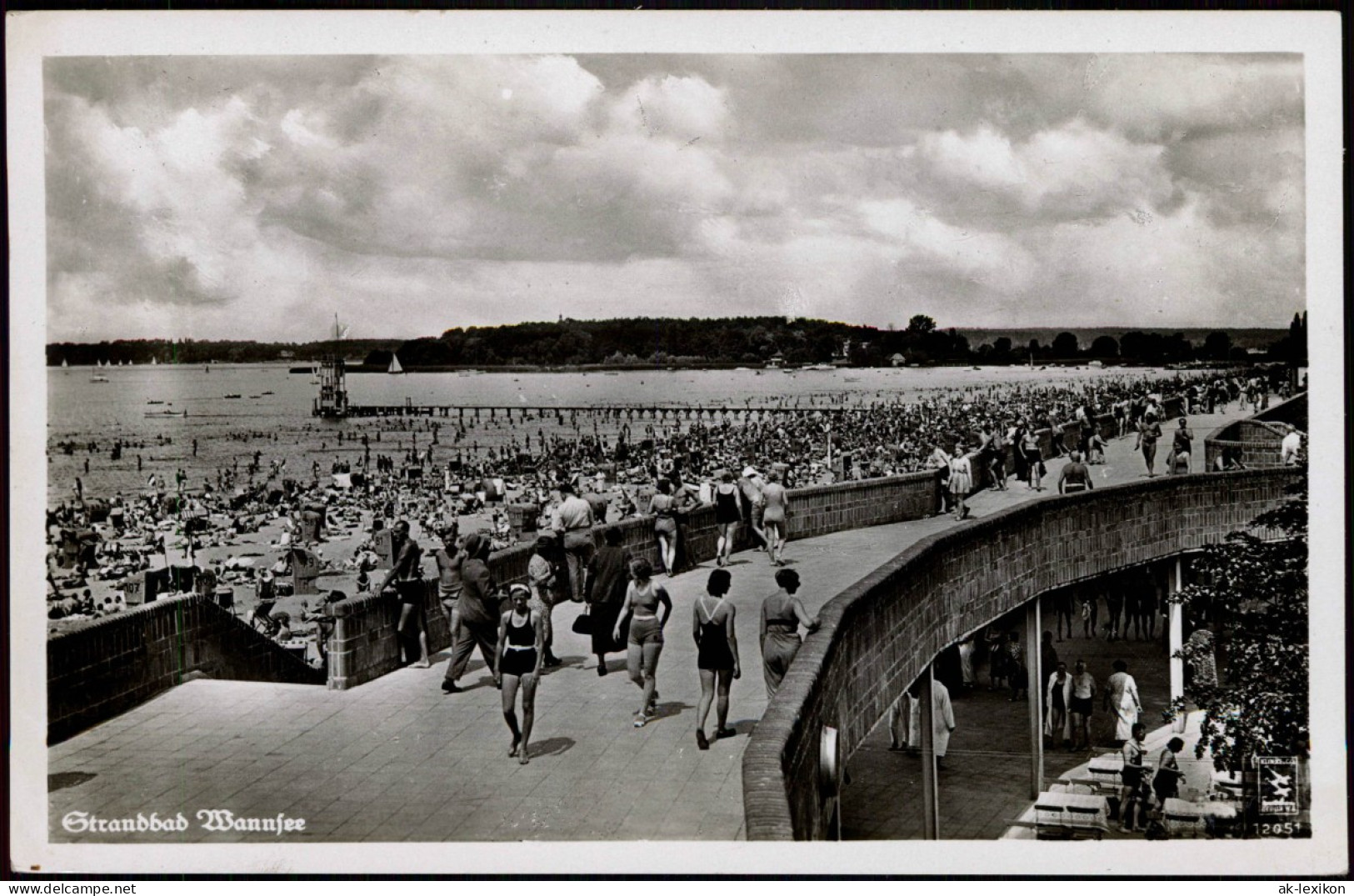 Ansichtskarte Wannsee-Berlin Strandbad Wannsee, Belebt 1954 - Wannsee