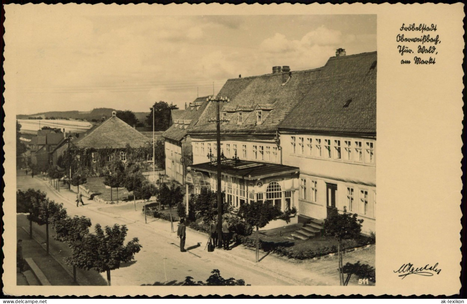 Ansichtskarte Oberweißbach Marktplatz, Gasthof 1952 - Oberweissbach