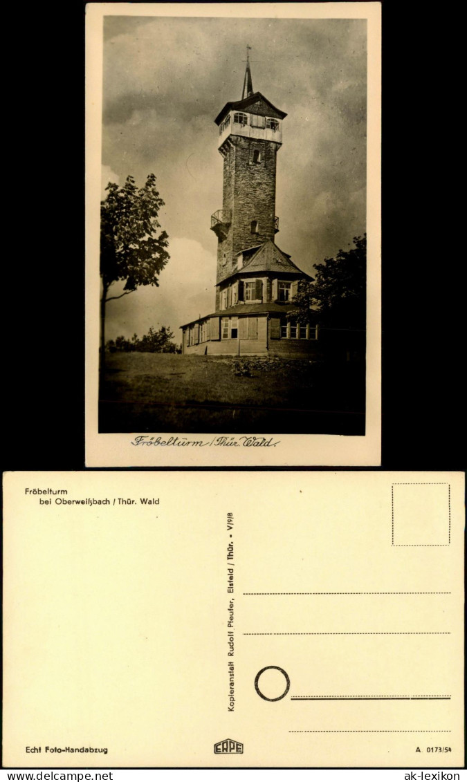 Ansichtskarte Oberweißbach Fröbelturm Thüringer Wald DDR 1954 - Oberweissbach