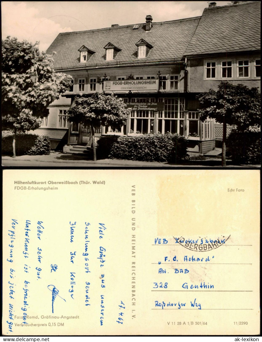 Ansichtskarte Oberweißbach FDGB-ERHOLUNGSHEIM 1964 - Oberweissbach