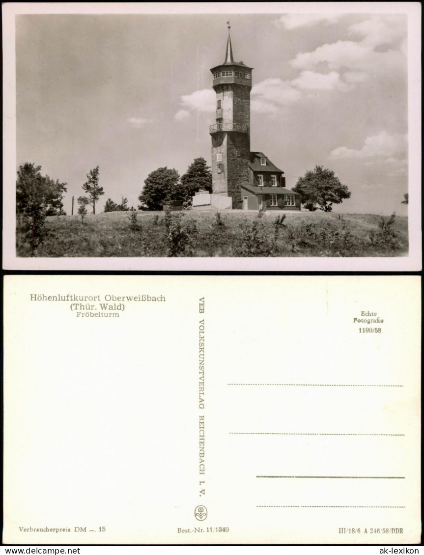 Ansichtskarte Oberweißbach Fröbelturm Im Thüringer Wald DDR Ansicht 1958 - Oberweissbach