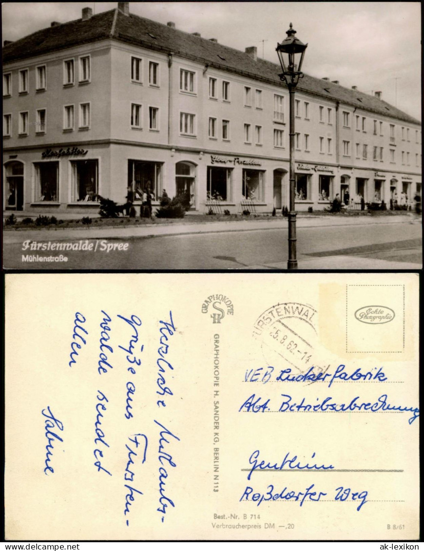 Ansichtskarte Fürstenwalde/Spree Mühlenstraße 1961 - Fürstenwalde