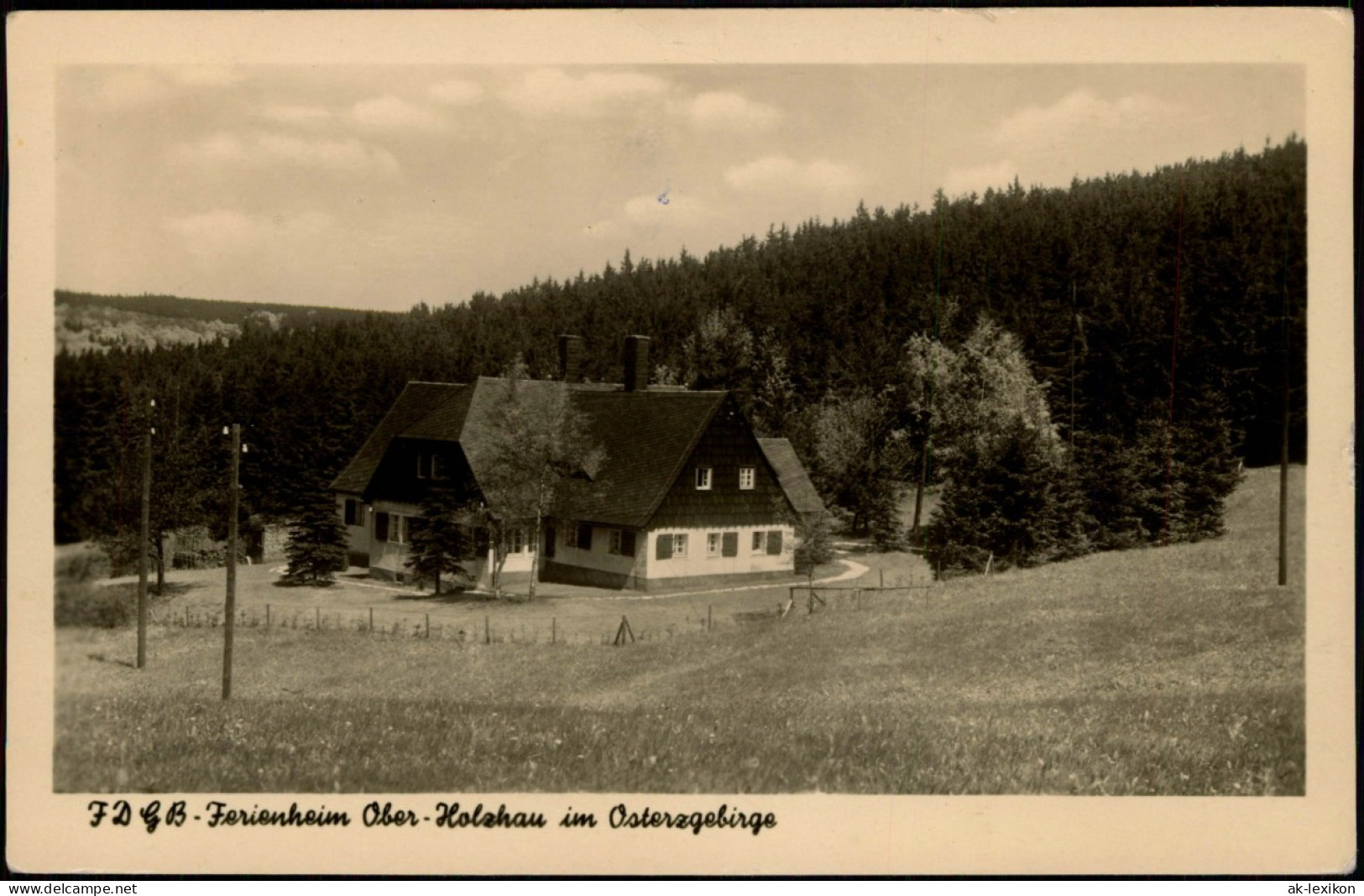 Ansichtskarte Holzhau-Rechenberg-Bienenmühle FDGB Ferienheim 1956 - Holzhau