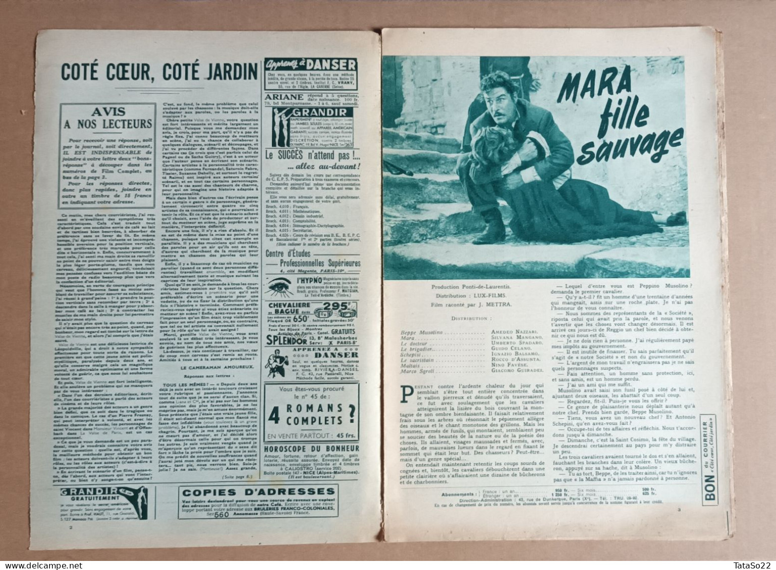 Film Complet - 16 Pages N° 337 Mara Fille Sauvage - Cinema