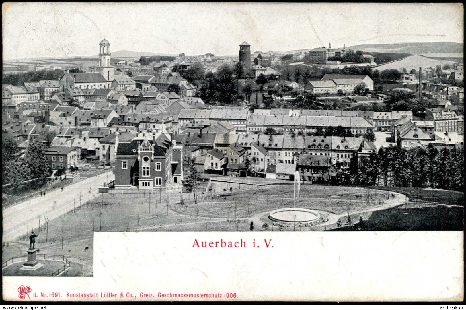 Ansichtskarte Auerbach (Vogtland) Platz - Blick über Die Stadt 1906 - Auerbach (Vogtland)